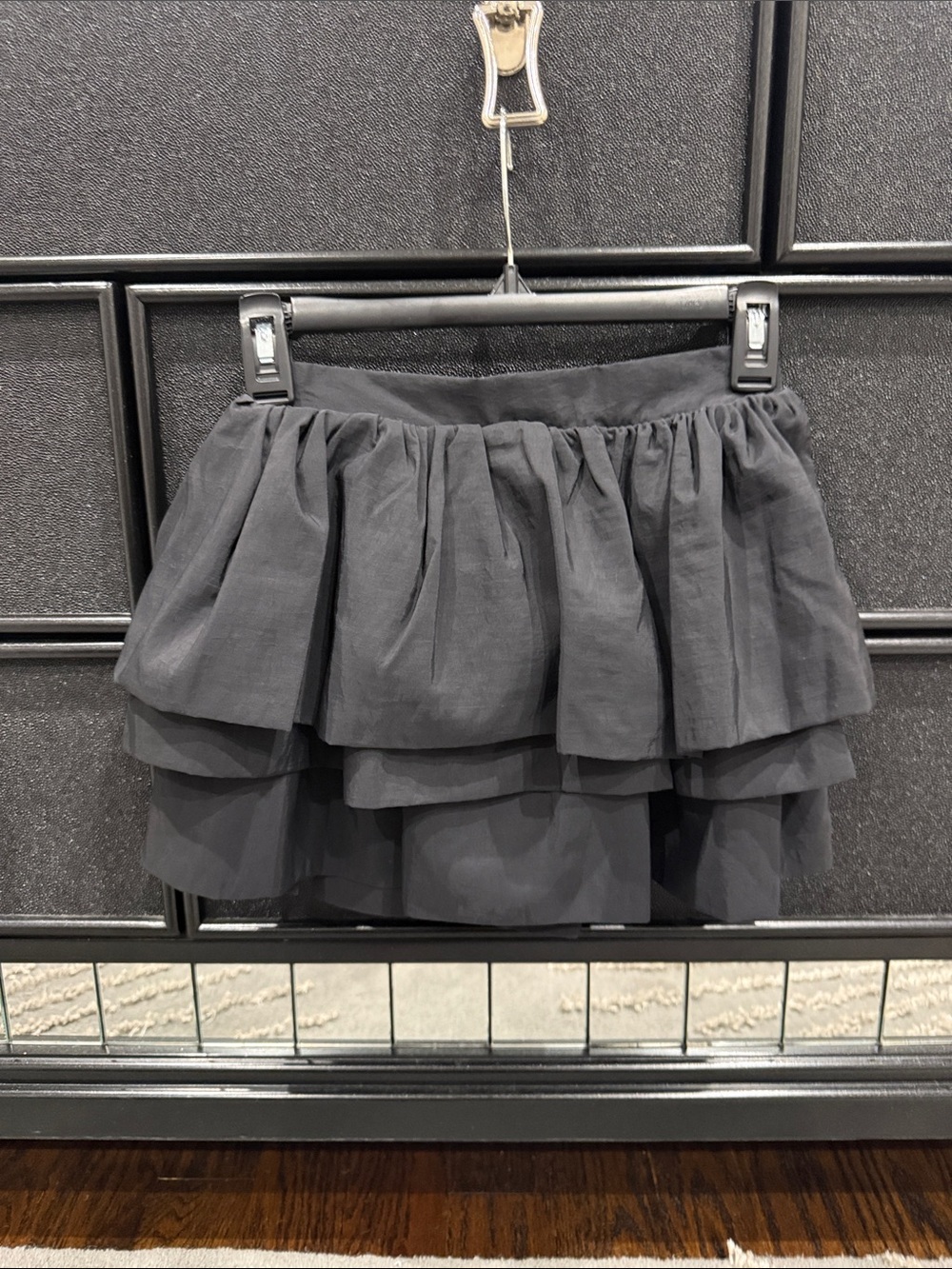 H&M Black Layered Ruffle Mini Skirt